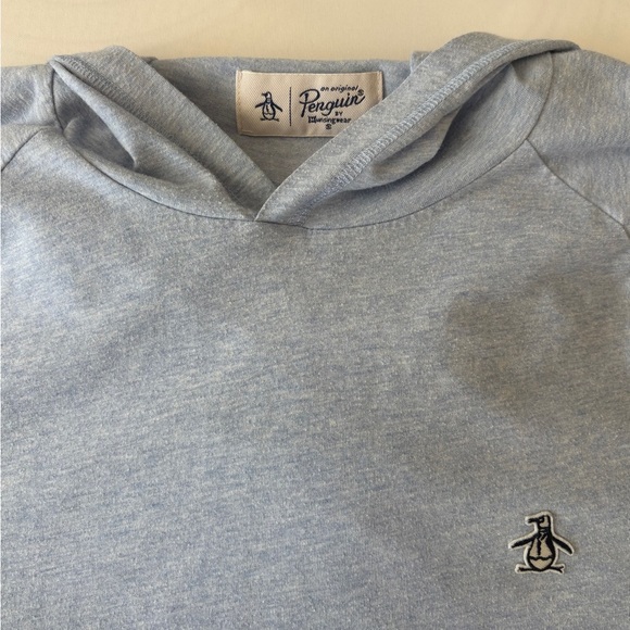 Original Penguin Men's Long Sleeve T-Shirt Hoodie Blue Heather Size XL - Picture 1 of 8